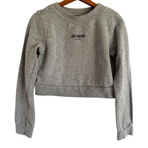 Juicy‎ Couture Gray Cropped Sweatshirt Womens Size Medium Cotton Logo